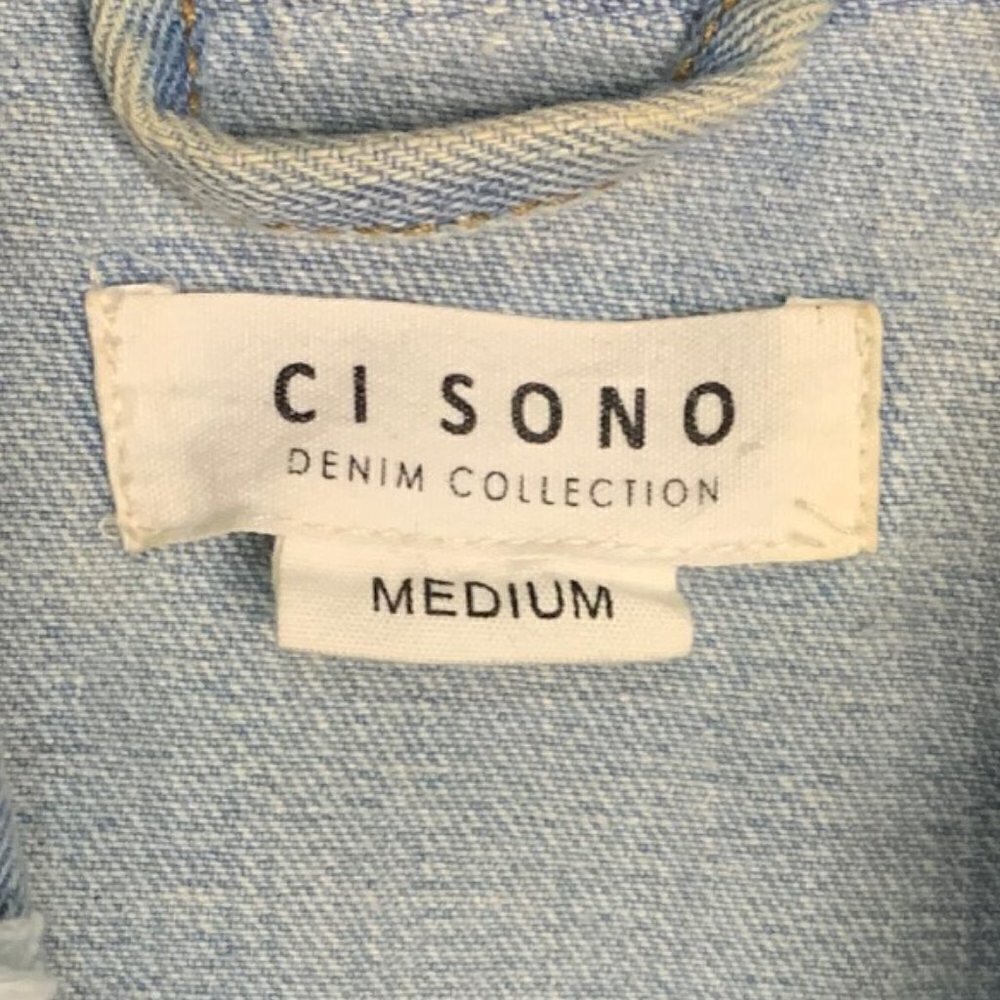 CI Sono Womens Distressed Denim Jean Jacket Size Medium - Picture 4 of 14